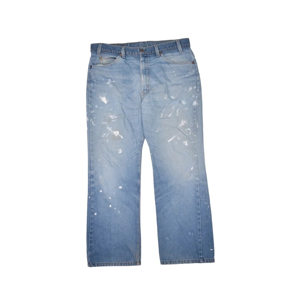 Vintage Levis 575 Mens 38x29 Baggy Faded Orange Tab Distressed Painter 80s Jeans
